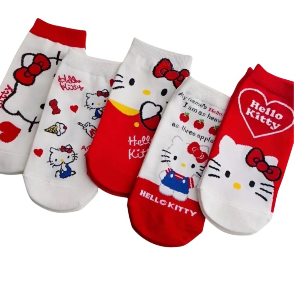 NWT! 5-Pair Hello Kitty Low-Cut Socks Set